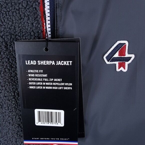 FOUR LAPS Mens Jacket Small Gray Zip Up Reversible Lead Sherpa FOURLAPS $148 - Picture 2 of 8